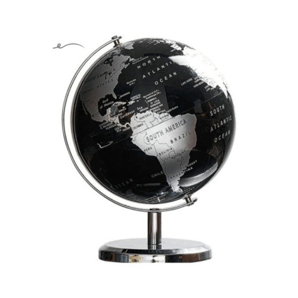Globo Mundo Pequeno Cromado