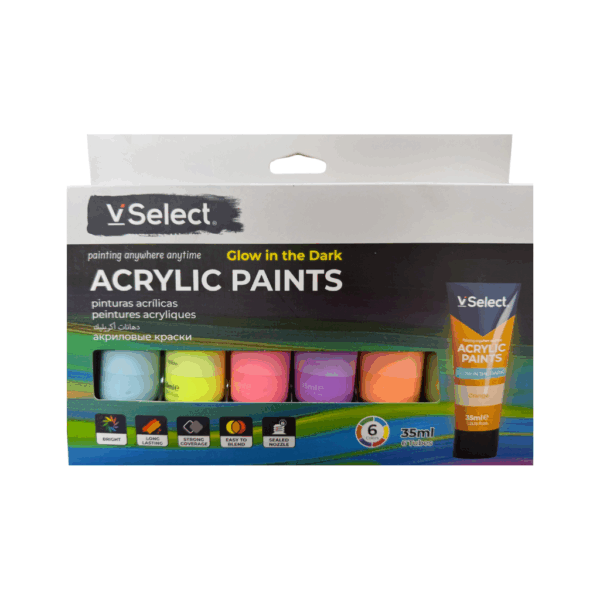 Conjunto De Tinta Acrílica Neon 35ml 6 Cores