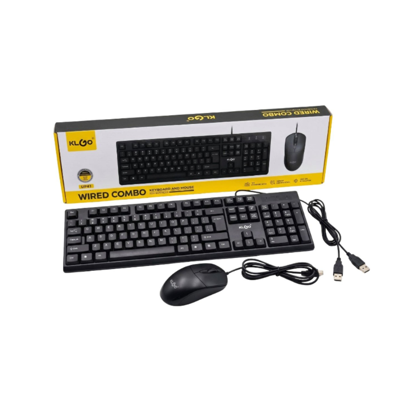 KIT DE TECLADO E MOUSE COM FIO